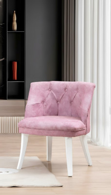 Różowy Chesterfield Krzesło Ekskluzywne designerskie krzesło tapicerowane z siedziskiem