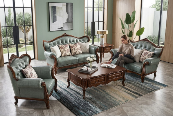 Zestaw sofowy 3+2+1 Siedziba Chesterfield Meble Salon Włókienniczy Sofa