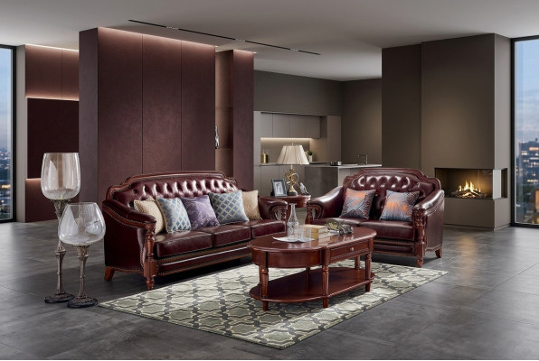 Luksusowy Zestaw sofowy 3+2 miejsce do siedzenia, skórzana sofa, komplet tapicerki kanapy