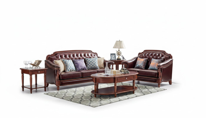 Luksusowy Zestaw sofowy 3+2 miejsce do siedzenia, skórzana sofa, komplet tapicerki kanapy