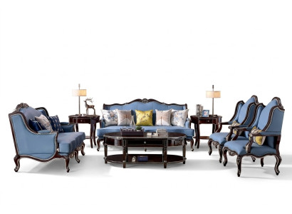 Luxury Classic Chesterfield Podkładka Zestaw sofowy 3+2+1+1 miejsce siedzące Blue Czarny