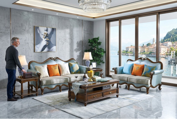 Luksusowe Meble Zestaw sofowy 3+2 miejsce do siedzenia Sofa Zestaw Kanapa Kanapa Fotel