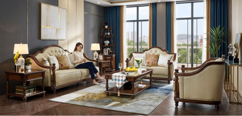 Zestaw sofowy 3+2+1 miejsce do siedzenia Sofa Couch Ustawić Skóra Couches Classic