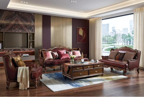Zestaw sofowy 3+2+1 miejsce do siedzenia Sofa Siedziba Ustawić Meble Colonial Brown