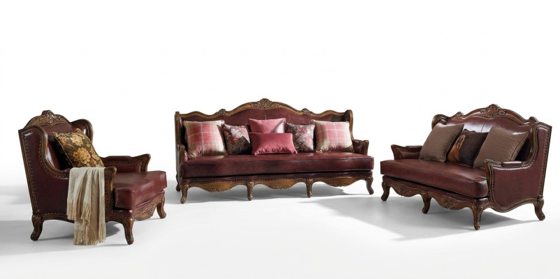 Zestaw sofowy 3+2+1 miejsce do siedzenia Sofa Siedziba Ustawić Meble Colonial Brown