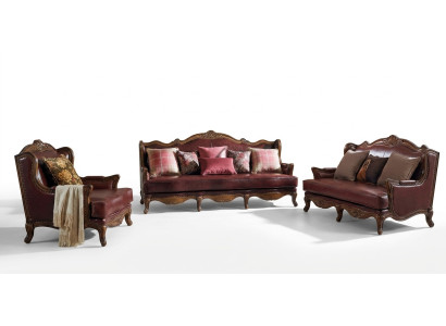 Zestaw sofowy 3+2+1 miejsce do siedzenia Sofa Siedziba Ustawić Meble Colonial Brown