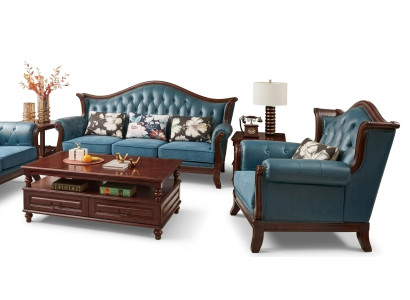 Zestaw skórzany Chesterfield Classic Baroque Rokoko Zestaw sofowy 3+1