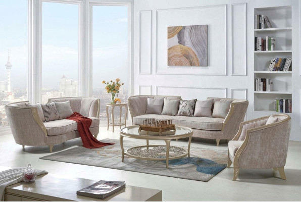 Luksusowy zestaw sofowy Hotel Meble Sofa Kanapa Elegancki styl Sofa materiałowa