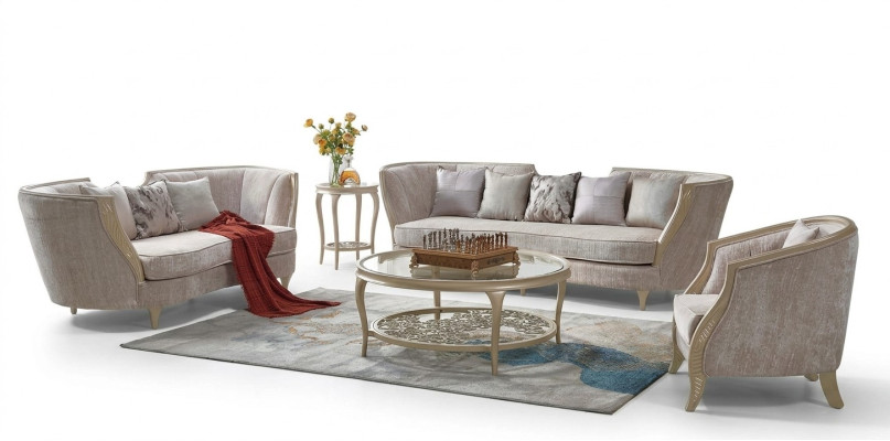 Luksusowy zestaw sofowy Hotel Meble Sofa Kanapa Elegancki styl Sofa materiałowa