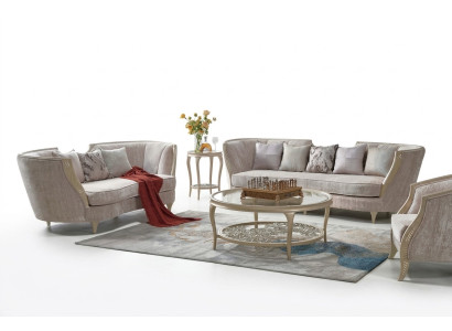 Ekskluzywny Beżowy Zestaw sofowy 3+2 miejsce do siedzenia Designer 2szt. Zestaw kanap tekstylnych