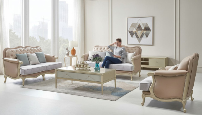 Rosa Meble Zestaw sofowy sofa 3 2 1 miejsce do siedzenia salon 3-częściowy.