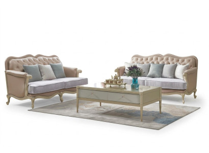 Beżowy Zestaw sofowy Chesterfield 3+2 miejsce do siedzenia, designerskie sofy do salonu 2 sztuki. ustawić