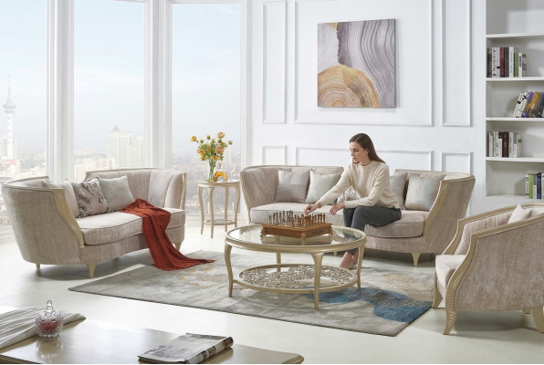 Meble Hotelowe Zestaw mebli sofowy Sofa materiałowa Classic Couch 321