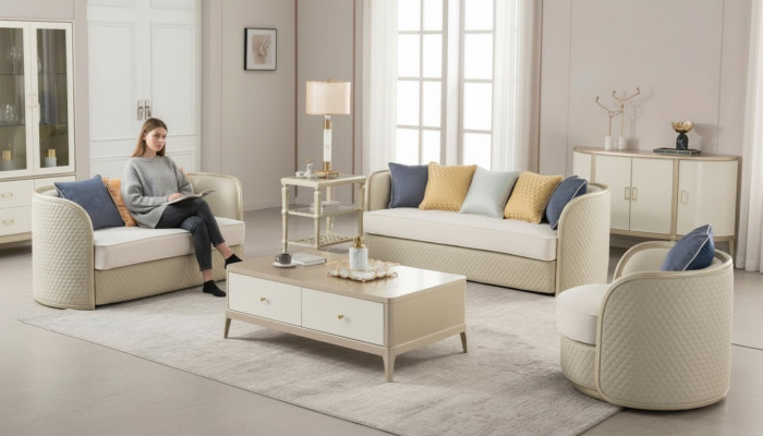 Sofa materiałowa Zestaw sofowy 3+2+1 miejsce do siedzenia zestaw designerska sofa kanapy nowoczesna