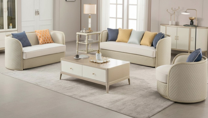 Sofa materiałowa Zestaw sofowy 3+2+1 miejsce do siedzenia zestaw designerska sofa kanapy nowoczesna
