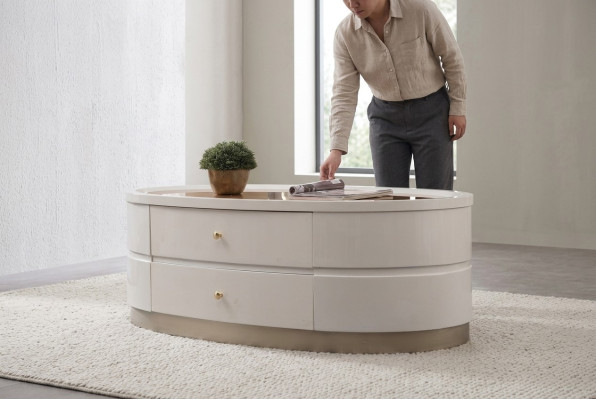 Stolik kawowy stoły do ​​salonu Drewno stolik kawowy Design Biały