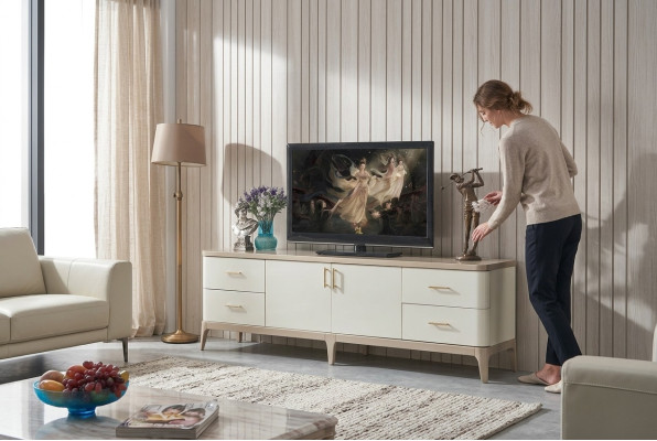 tv Szafa Szafka Szafki Meble do Salonu Biały Kredens Kredensy