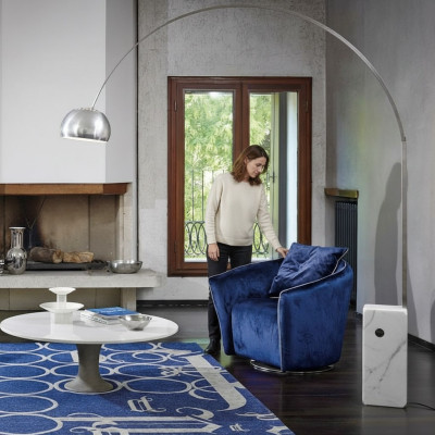 Fotel 1 miejsce siedzące Blue Living Room Luxury Design Italian Meble Eleganckie Nowe
