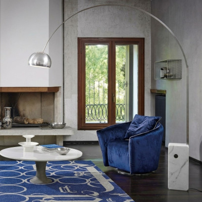 Fotel 1 miejsce siedzące Blue Living Room Luxury Design Italian Meble Eleganckie Nowe