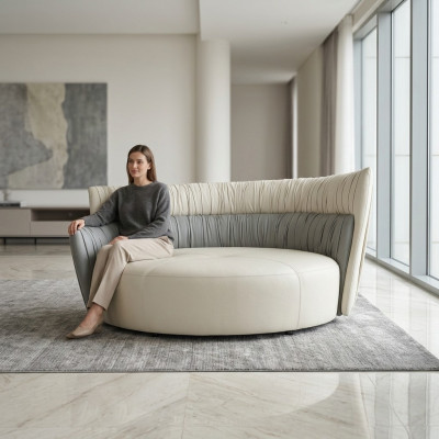 Sofa okrągła sofa dwuosobowa 2 Siedziba Design Sofy Podkładka Prianera Siedziba Skóra Couch