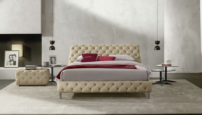 Łóżko Chesterfield Luksusowe łóżko Drewniana rama łóżka Meble Design Nowoczesne ramy łóżek
