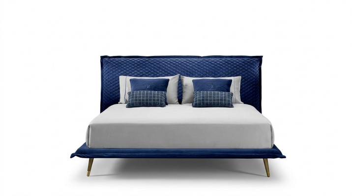 Podwójne łóżko rama łóżka Łóżko Drewno Sypialnia Blue Classic Prianera Nowość