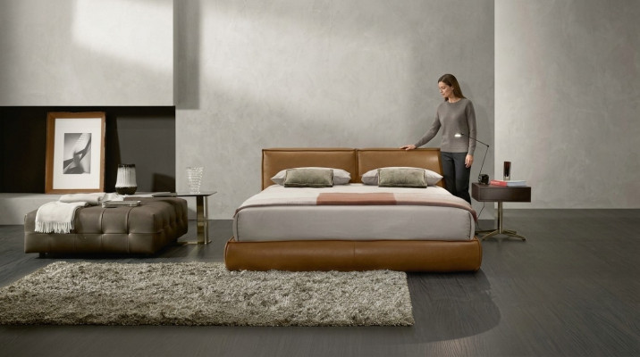 Podwójne łóżko Podkładka Łóżko Luksusowa Sypialnia łóżka Double Bed Frame Brown Meble
