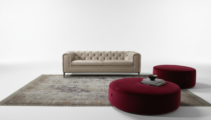 Sofa 3 Siedziba Salon Chesterfield Meble Design Luksusowy Włoski Styl Beżowy