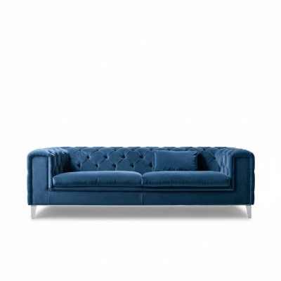 Sofa 3 miejsce do siedzenia Blue Luxury Włókienniczy Living Room Design Meble włoskie