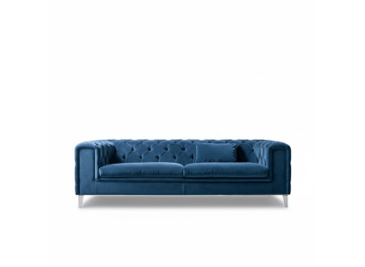 Sofa 3 miejsce do siedzenia Blue Luxury Włókienniczy Living Room Design Meble włoskie