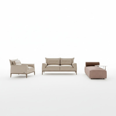 Zestaw sofowy Prianera Design Sofa Fotel Podkładka Kanapy 3-częściowa. Ustaw szezlong