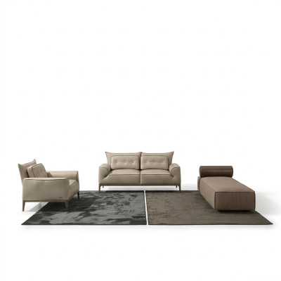 Luksusowy Ustawić Zestaw sofowy 2+1 Siedziba Sofa Sofy Fotel Skóra 2szt. PRIANERA