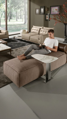Luksusowy szezlong Materiał Projekt salonu Sofa Brązowe meble Kanapy Prianera