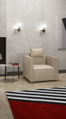Fotel jednoosobowy 1 miejsce siedzące Podkładka Siedziba Designer Włókienniczy Siedziba Skóra Modern Grey