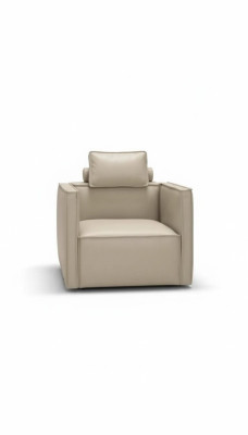 Fotel jednoosobowy 1 miejsce siedzące Podkładka Siedziba Designer Włókienniczy Siedziba Skóra Modern Grey