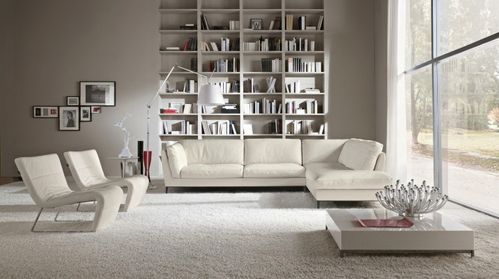 Prianera Sofa Narożnikowa kanapa Living Room Design Skóra Nowoczesny kształt litery L