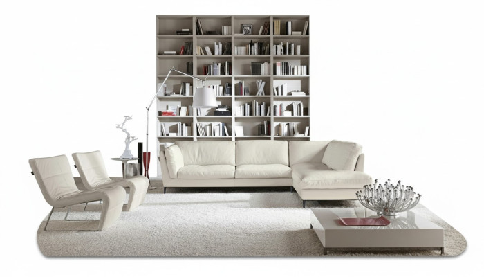 Prianera Sofa Narożnikowa kanapa Living Room Design Skóra Nowoczesny kształt litery L