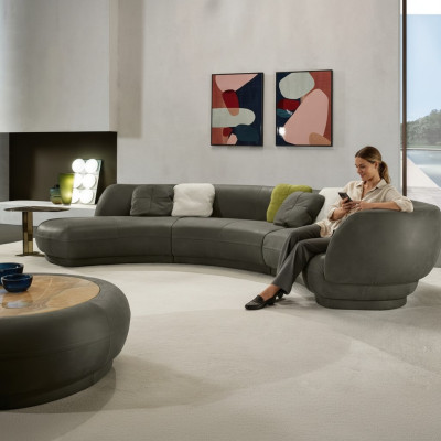 Okrągła sofa narożna 6 miejsce do siedzenia kanapa sofa Skóra luksusowe meble do salonu