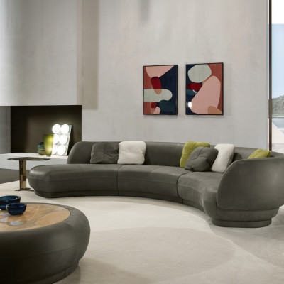 Okrągła sofa narożna 6 miejsce do siedzenia kanapa sofa Skóra luksusowe meble do salonu