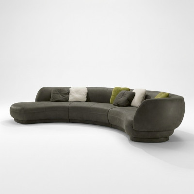 Okrągła sofa narożna 6 miejsce do siedzenia kanapa sofa Skóra luksusowe meble do salonu