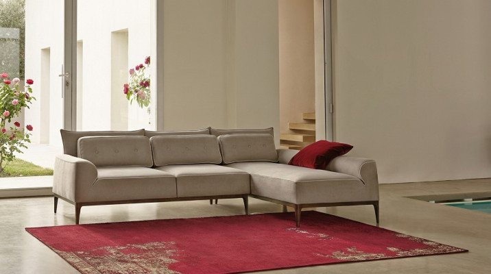 Narożnikowa kanapa L Shape Couch Luxury Meble Sofa Szara Design Meble do salonu Włoskie