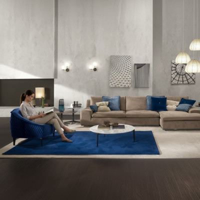 Narożnikowa kanapa Kanapa w kształcie litery L Luksusowa włoska sofa Sofa szara PRIANERA do salonu