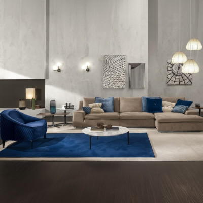 Narożnikowa kanapa Kanapa w kształcie litery L Luksusowa włoska sofa Sofa szara PRIANERA do salonu