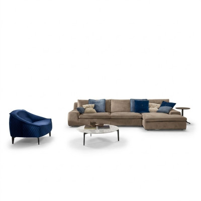 Narożnikowa kanapa Kanapa w kształcie litery L Luksusowa włoska sofa Sofa szara PRIANERA do salonu
