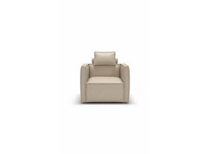 Fotel Single Seater Luxury 1 Siedziba Podkładka Siedziba Design Beżowy Siedziba Skóra Prianera Nowość