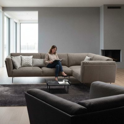Materiał Narożnikowa kanapa Sofa w kształcie litery L Podkładka Włókiennicza luksusowe kanapy