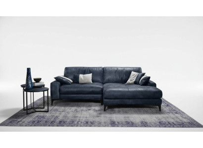Narożnikowa kanapa Sofa Sofy do Salonu Skóra Luksusowy Styl L-Shape Nowoczesne Meble Niebieski Nowość