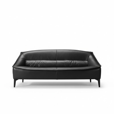 Luksusowa trzyosobowa sofa 3 miejsce do siedzenia Sofy Siedziba Skóra Design Couch Meble Style Czarny