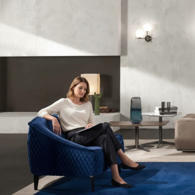 Fotel Meble Nowoczesny Materiał Lounge Włókienniczy Luksus Siedziba Relaks Meble Blue Prianera