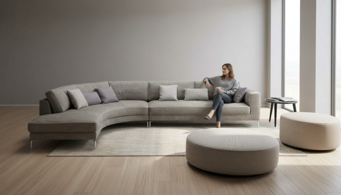 Design L Shape Skóra Szara Luksusowe Kanapy Nowa Narożnikowa kanapa Kanapa Sofy Żywy krajobraz
